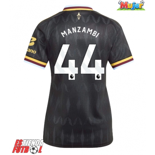 Aston Villa Johan Manzambi #44 Segunda Equipación Mujer 2026-27 Manga Corta